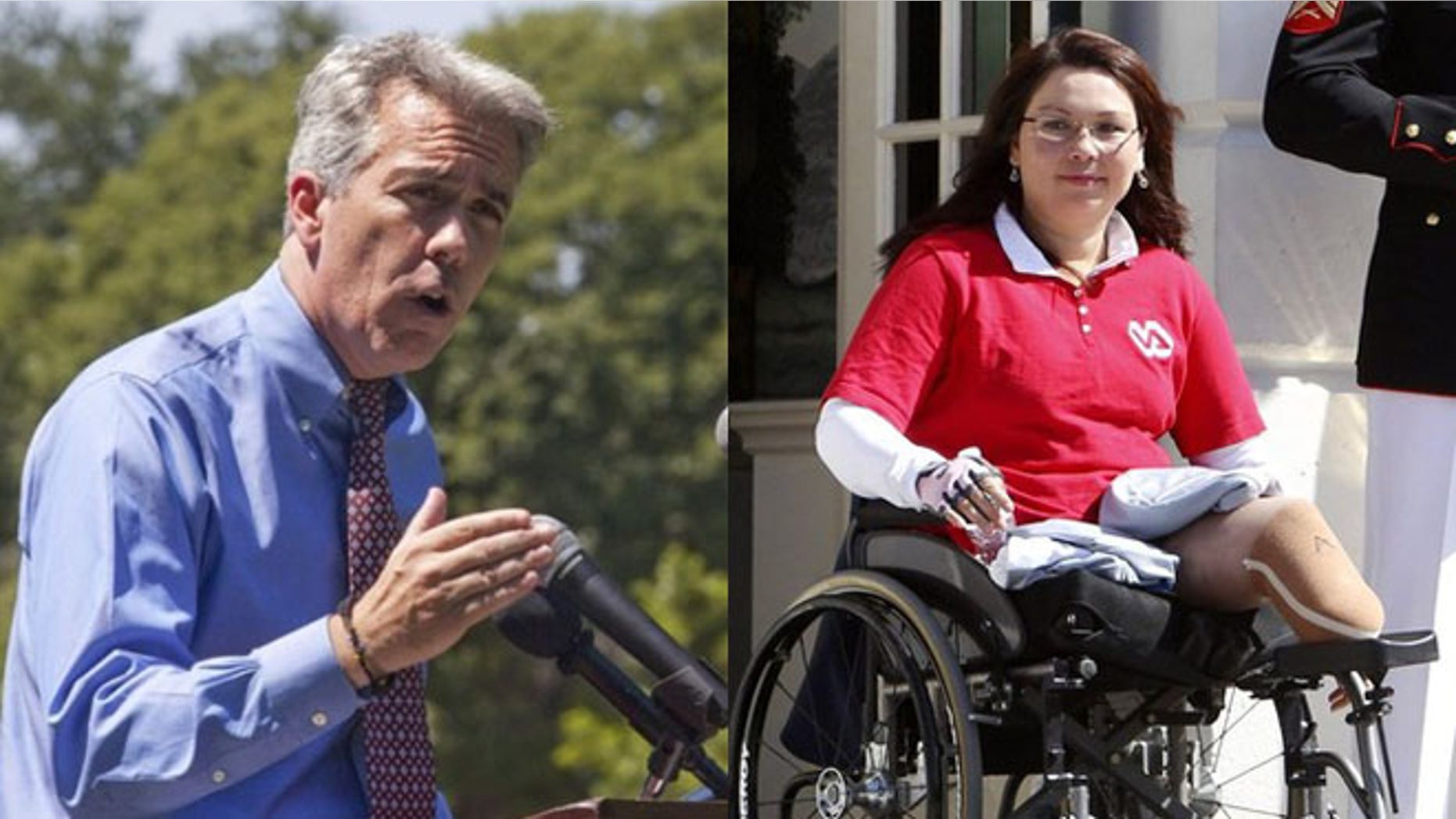 Shown here are Rep. Joe Walsh, left, and Democratic rival Tammy Duckworth.