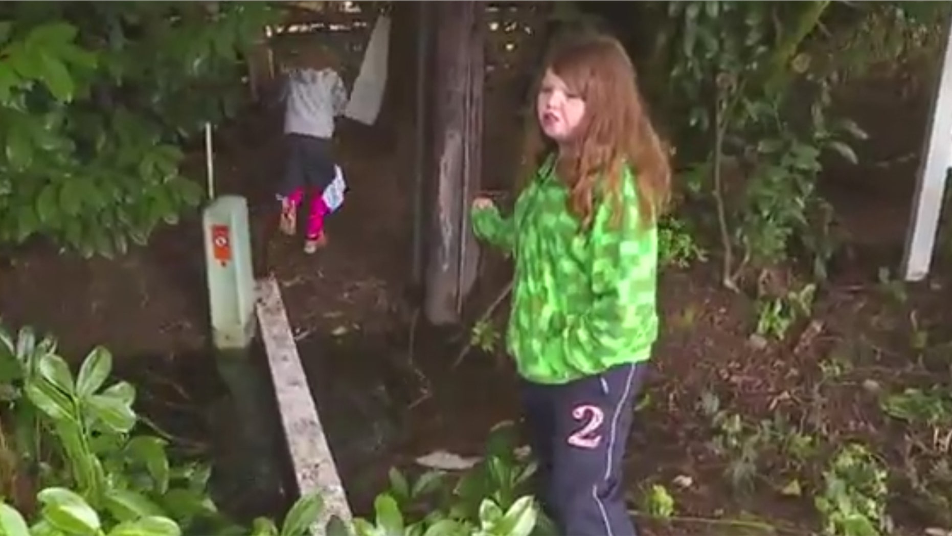 Sisters Aireyana and Ember said their playtime this Saturday went from fun to frightening.