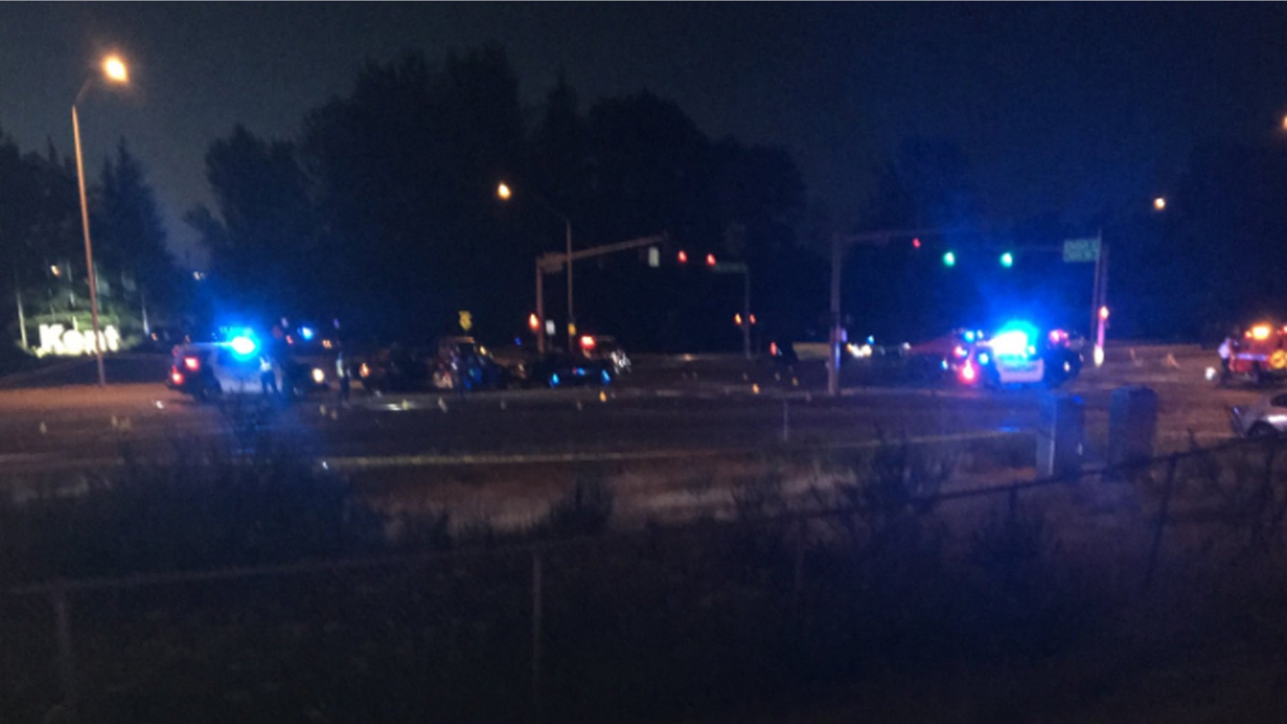 A police officer was killed after he was struck by a vehicle during a pursuit of a truck early Sunday, according to officials.