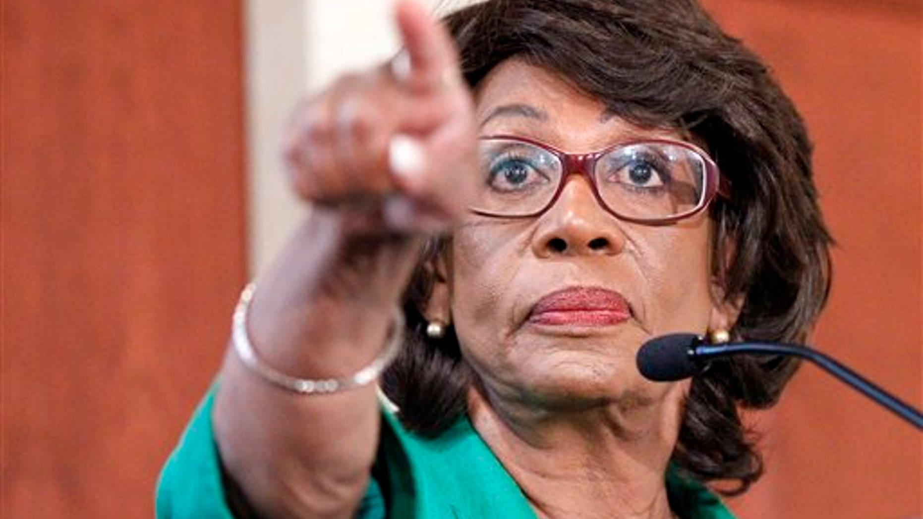Rep. Maxine Waters, D-Calif. holds a press conference to defend herself on ethics charges, Friday, August 13, 2010. (AP Photo/Pablo Martinez Monsivais)