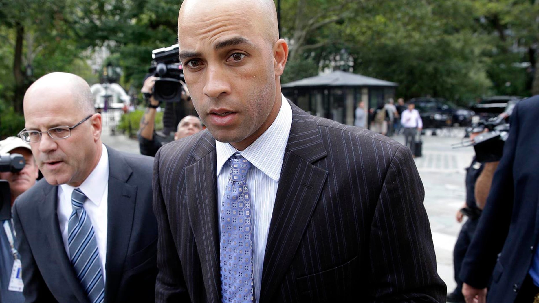 FILE 2015: James Blake arrives at New York's City Hall.