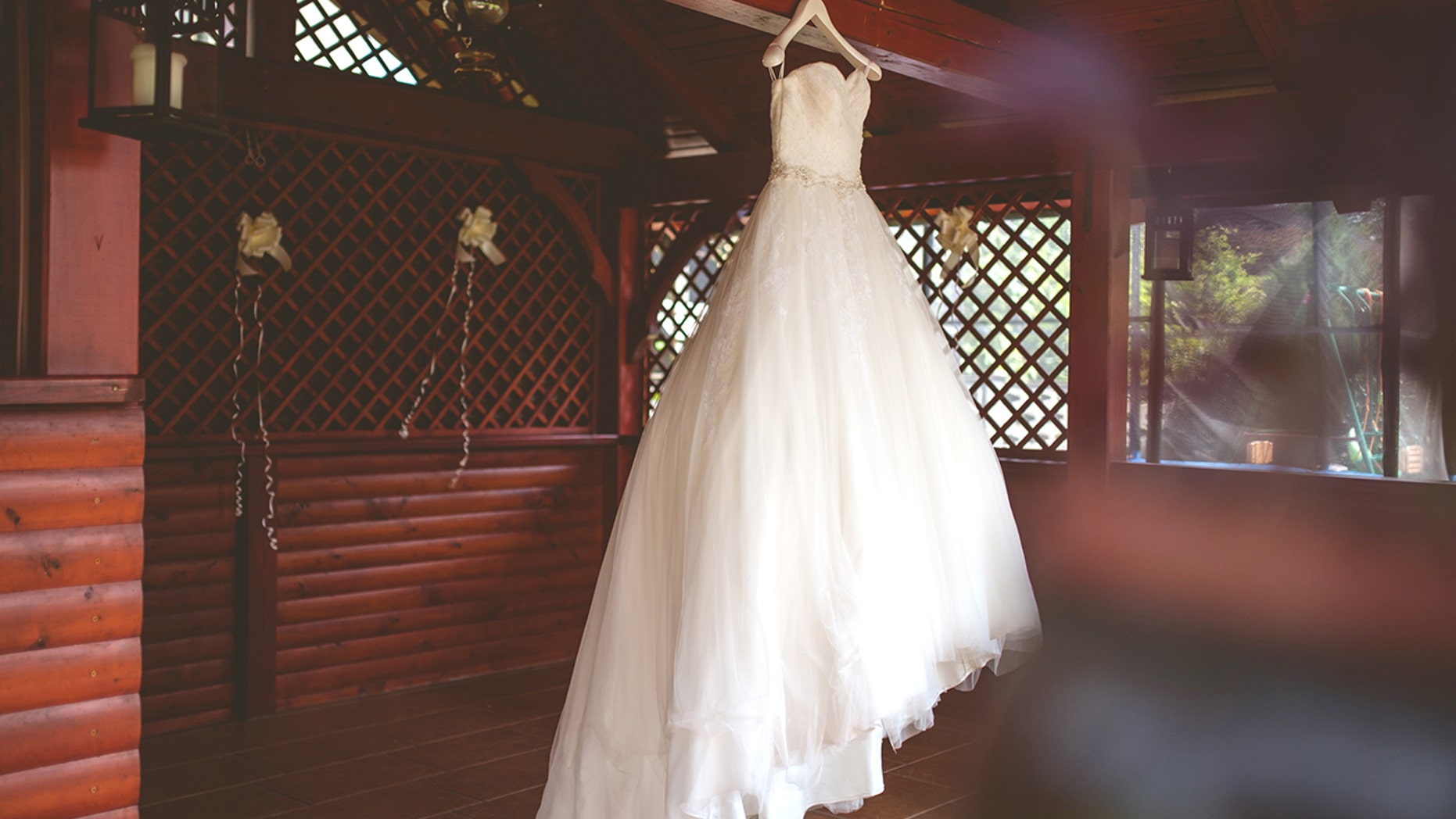The only thing that wasn't destroyed in the flooded house was her dress.