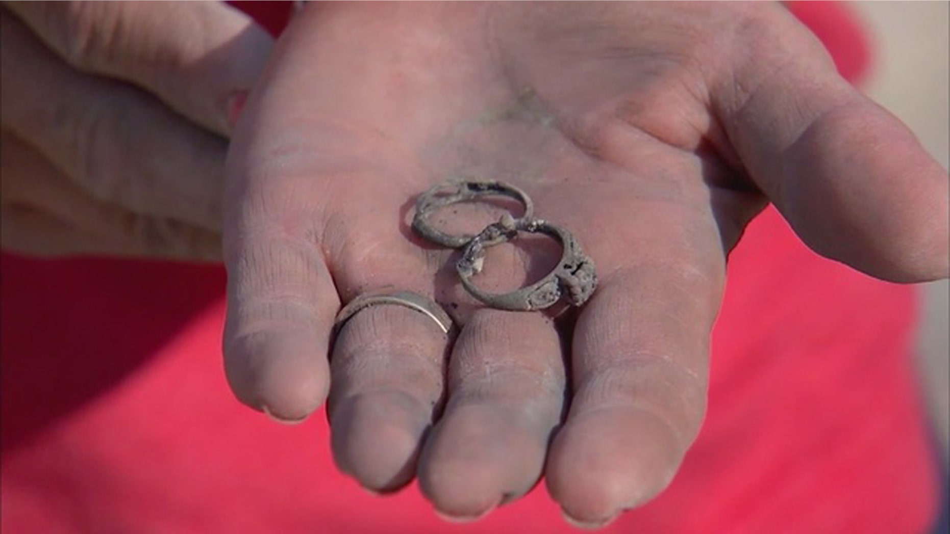 Donna and Mike McKendry found a precious heirloom while sifting through the rubble of their home burned down by the Thomas fire in California.