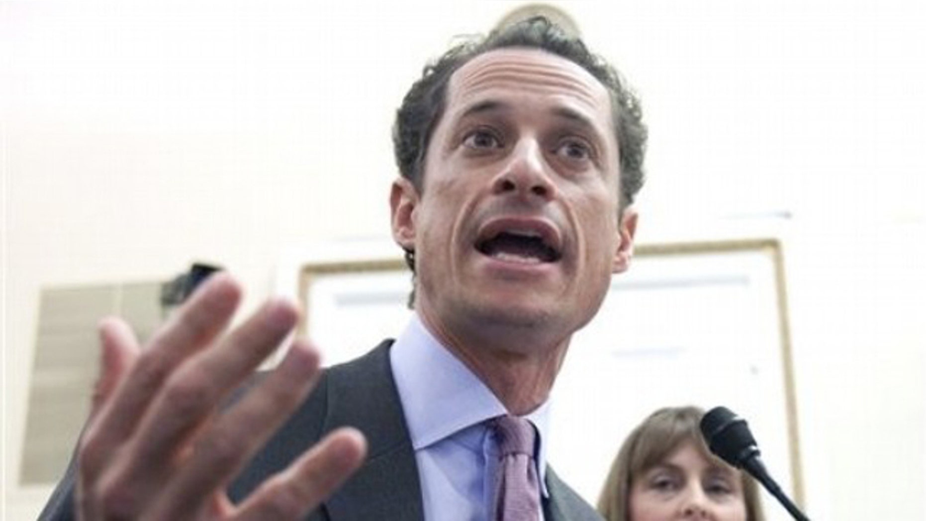 Rep. Anthony Weiner testifies on Capitol Hill in Washington Jan. 6 before the House Rules Committee.