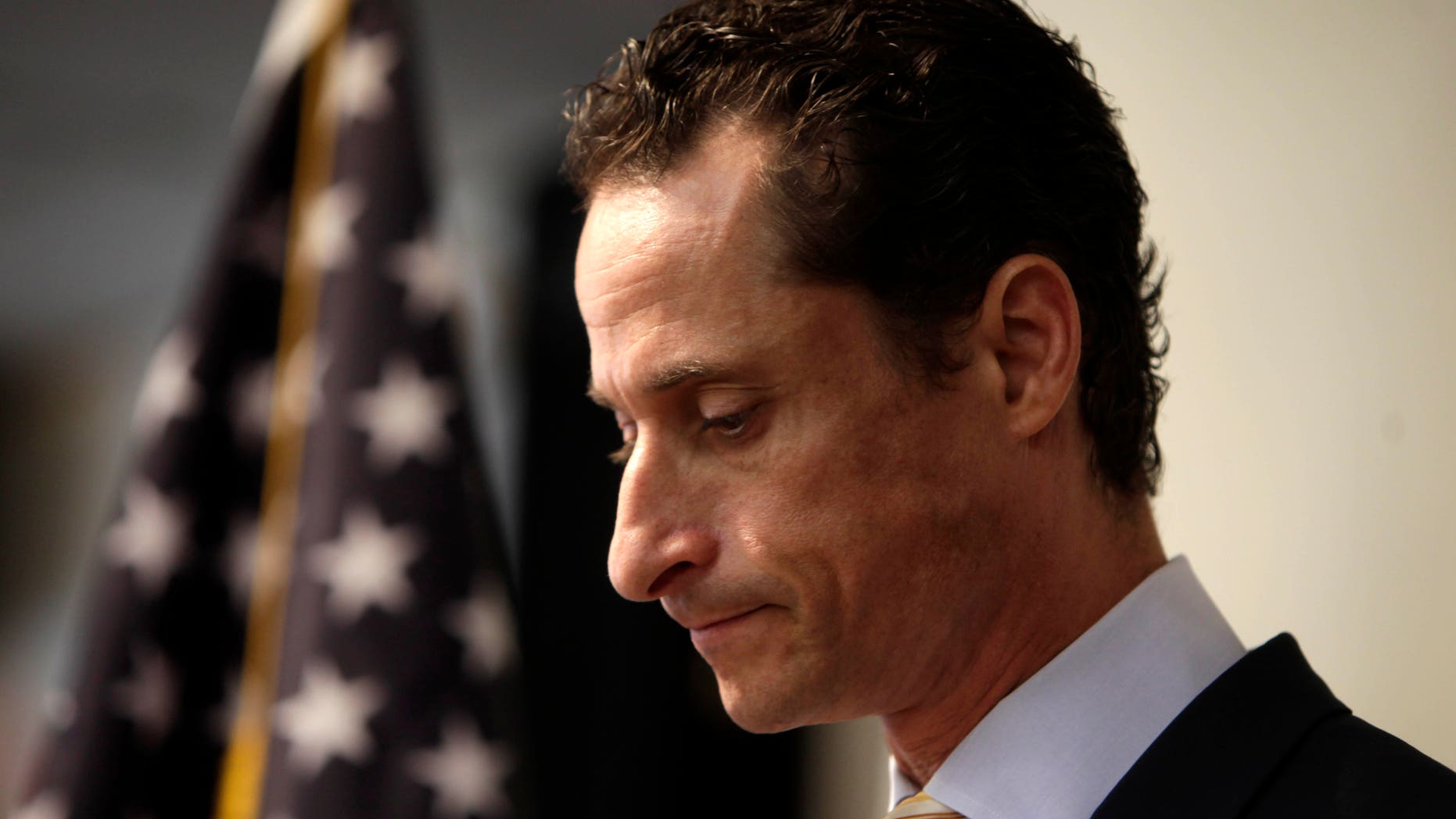 Anthony Weiner announces his resignation from Congress during a news conference in Brooklyn, New York, Thursday, June 16, 2011. (AP)