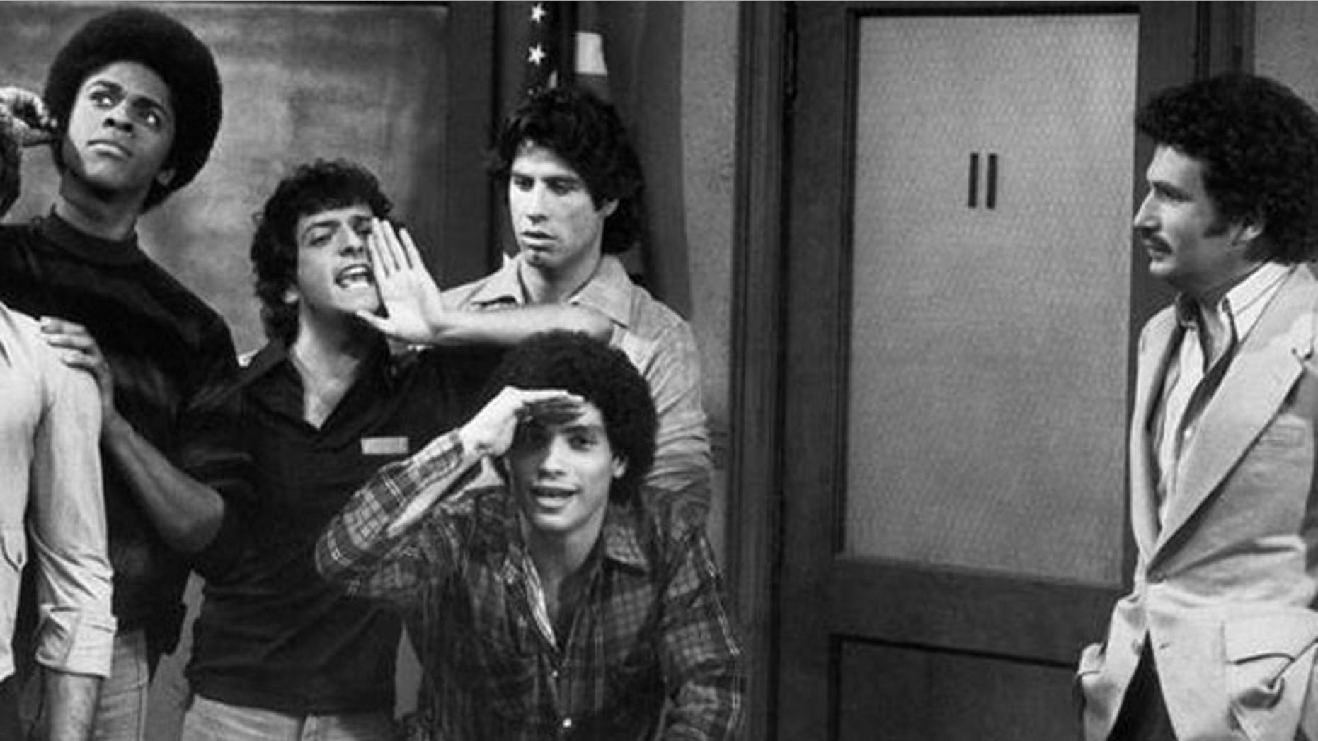 Ron Palillo (center with hand to his mouth) played Horshack on the popular 1970s sitcom 'Welcome Back Kotter.'