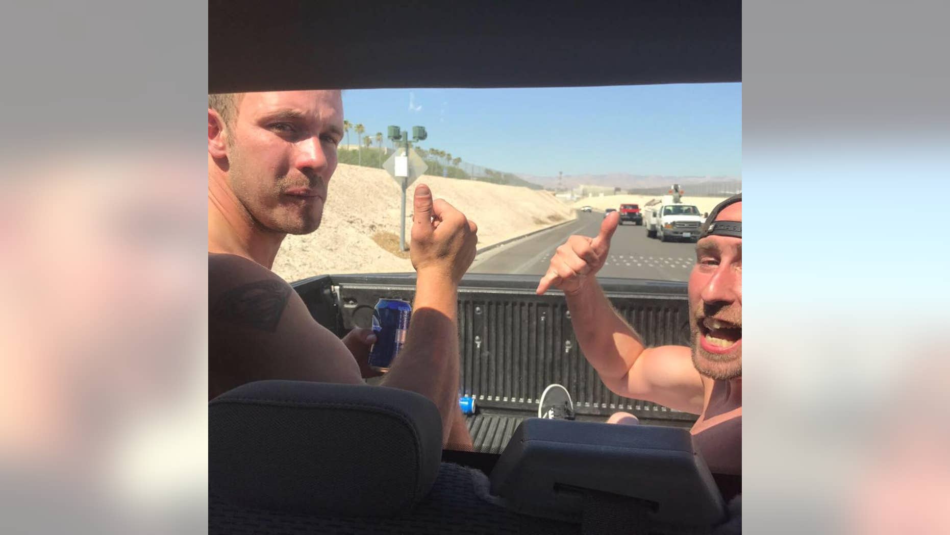 Welsh “adrenaline junkie” Arron Hughes, left, became the first person to swim across the Hoover Dam — a stunt that has claimed 275 lives in the last decade.
