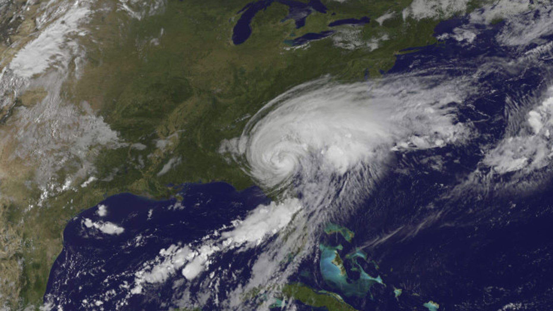A satellite image of Hurricane Hermine, which has now been down graded to a Tropical storm is shown over the Florida Panhandle.