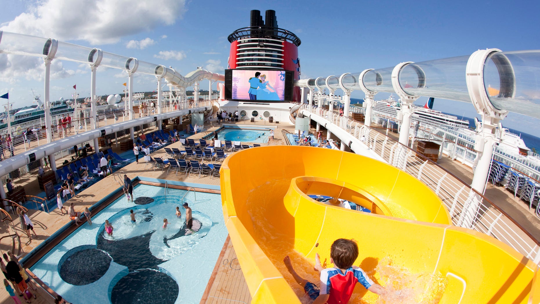 Best Overall: This play area for children features a Mickey Mouse-shaped pool and an oversized version of Mickey's hand.