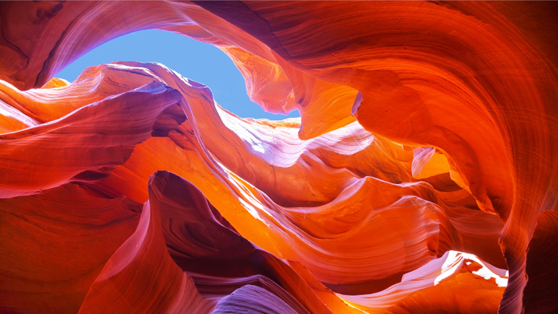 Lower Antelope Canyon view near Page, Arizona at noon