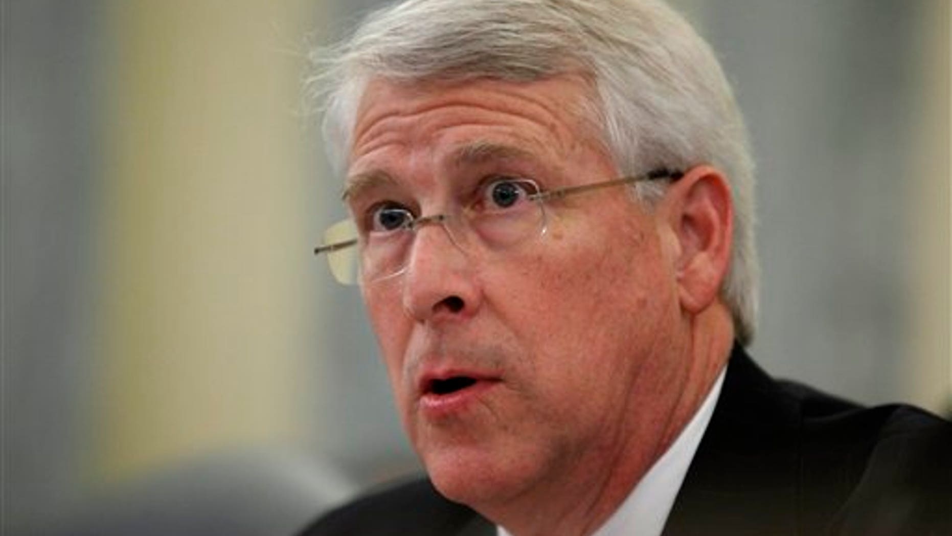 Senate Commerce Committee member Sen. Roger Wicker, R-Miss., questions witnesses on Capitol Hill in Washington, Tuesday, March 2, 2010, during the committee's hearing on Toyota. (AP Photo/Manuel Balce Ceneta)