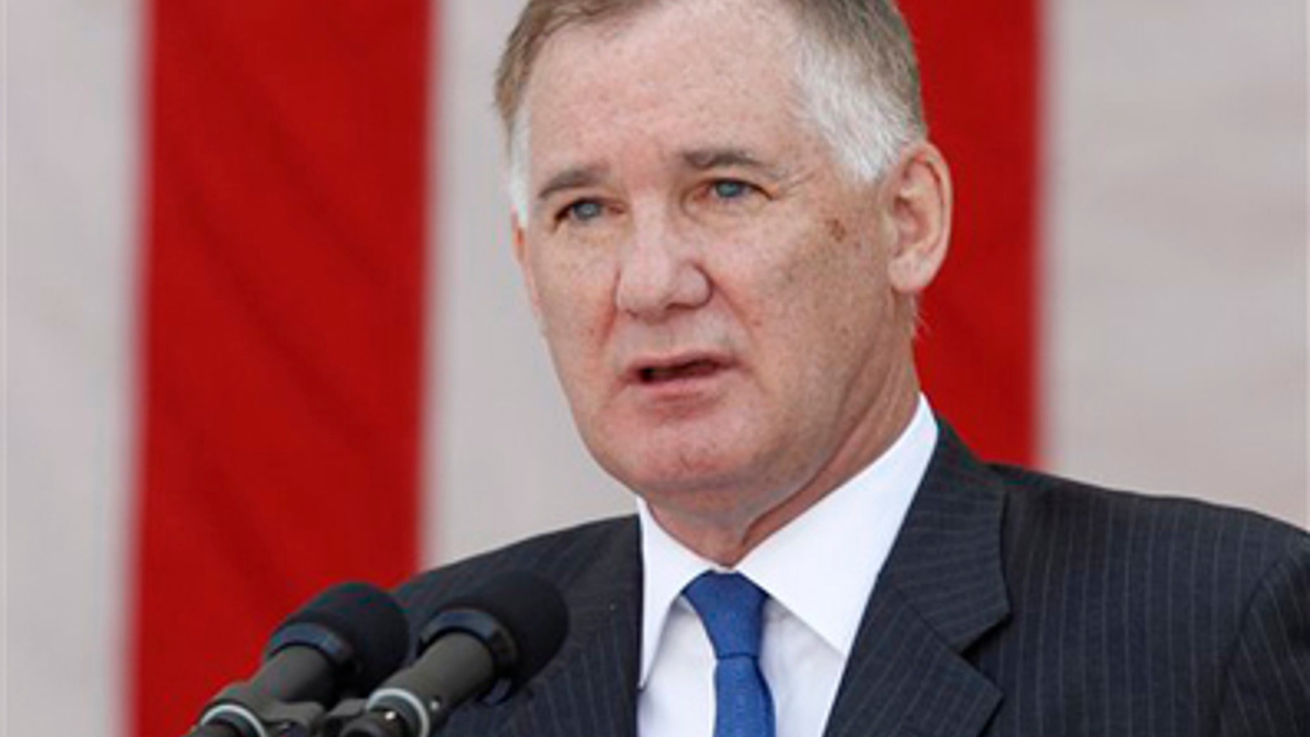 In this May 31, 2010 file photo, Deputy Defense Secretary William J. Lynn III at Arlington National Cemetery in Arlington, Va.