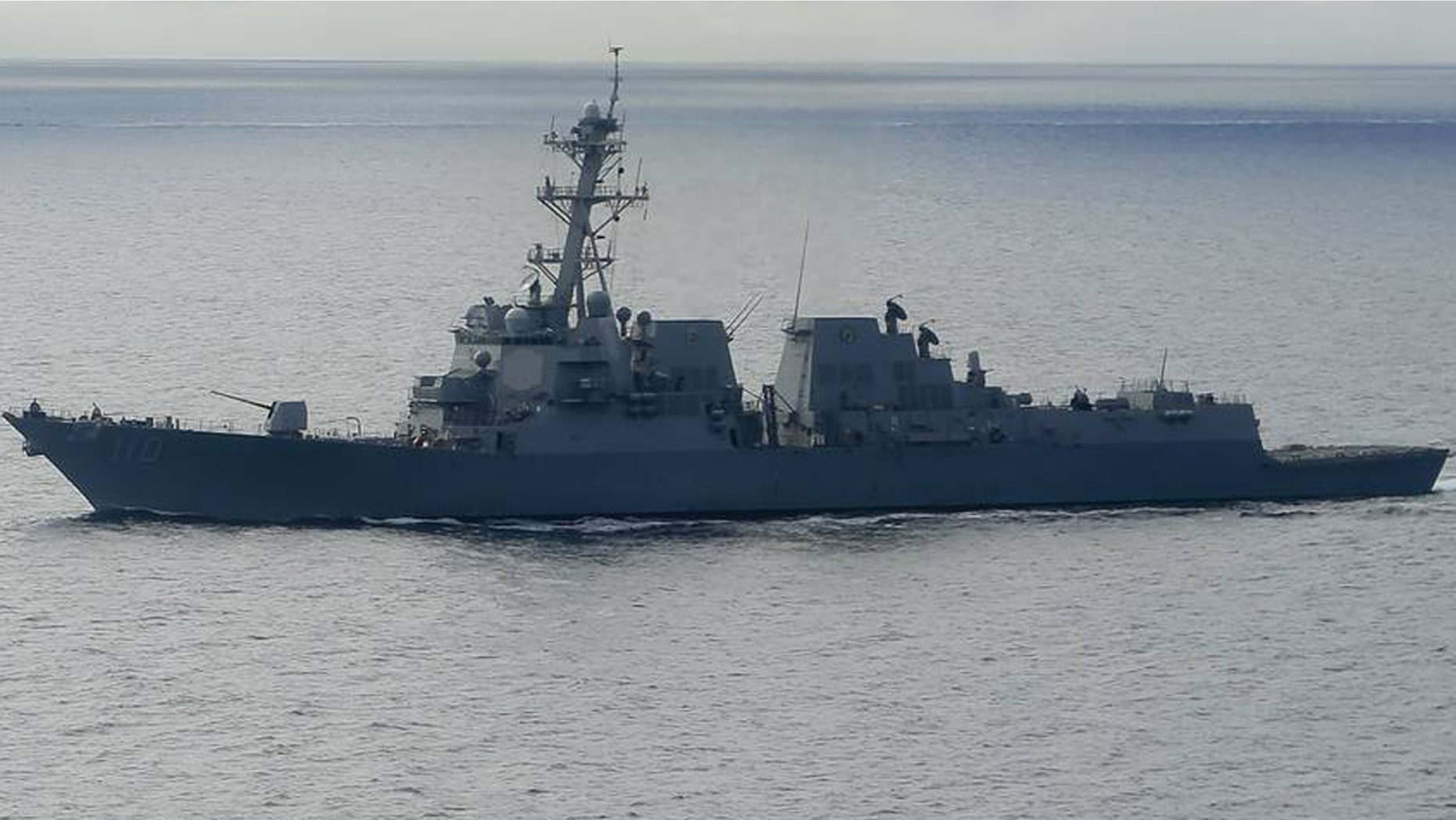 Jan. 20, 2016: The USS William P. Lawrence guided-missile destroyer awaits refueling from a tanker in Coronado, Calif.