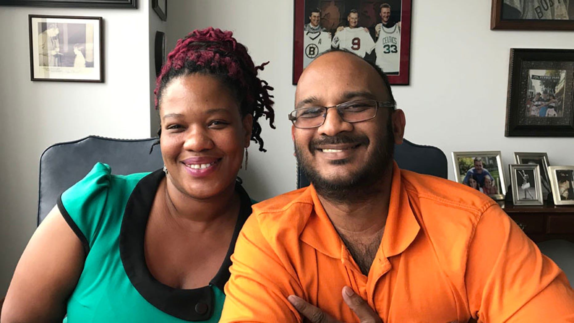 Hugh Williams, right, with his wife, Carolene, a U.S. citizen.