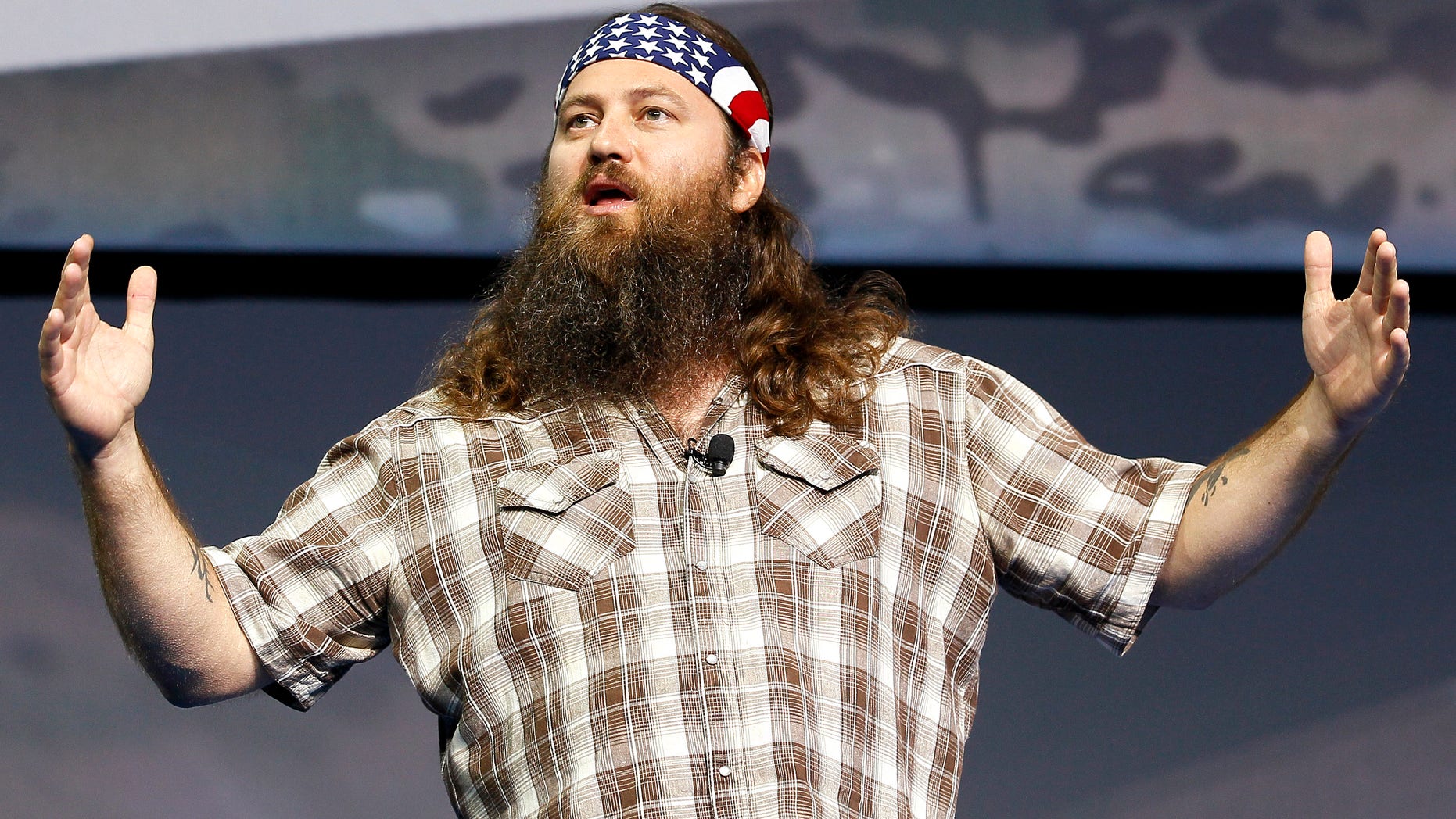 June 5, 2013. Willie Robertson of the reality television show "Duck Dynasty" speaking at the Wal-Mart Stores, Inc. U.S. Associates meeting in Fayetteville, Arkansas.