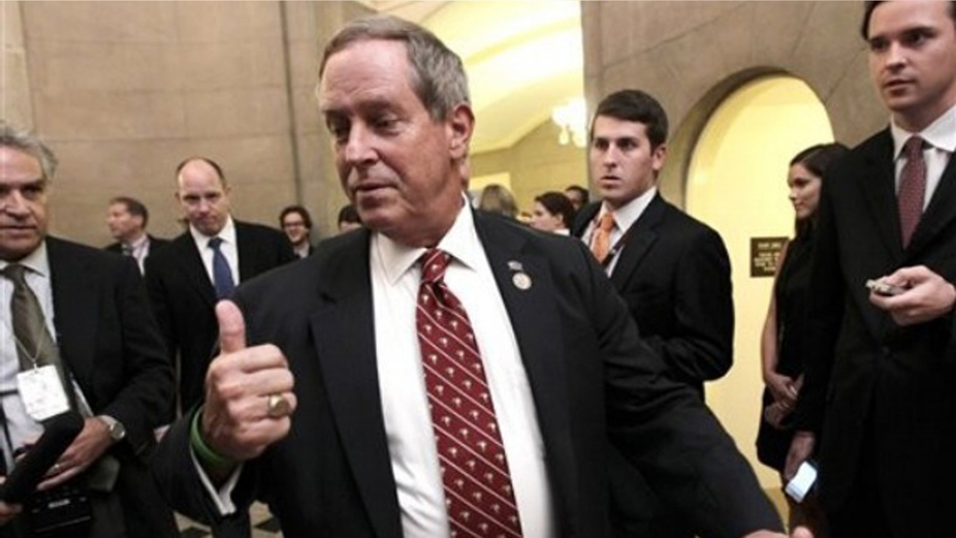 Rep. Joe Wilson arrives at the Capitol office of House Speaker John Boehner in Washington July 28.