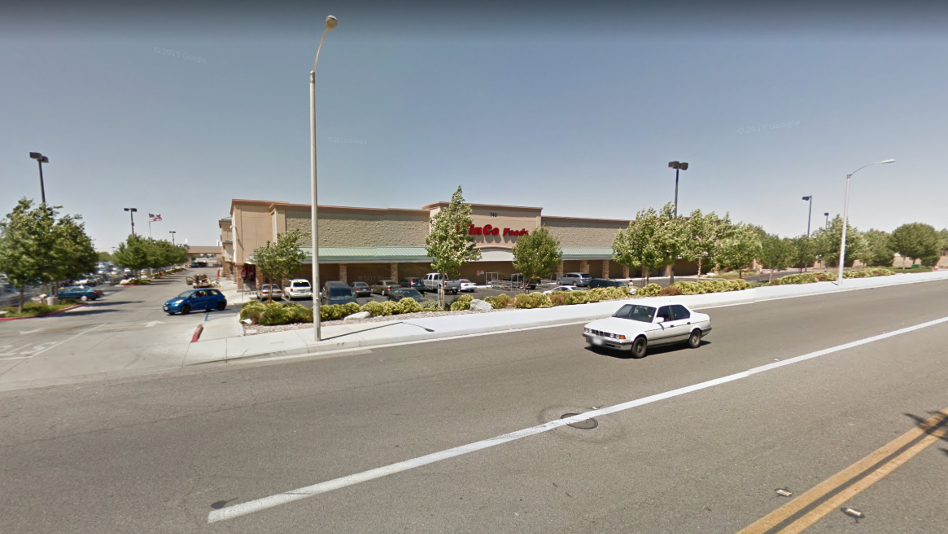 A body was found inside a column outside WinCo Foods supermarket in California on Saturday.
