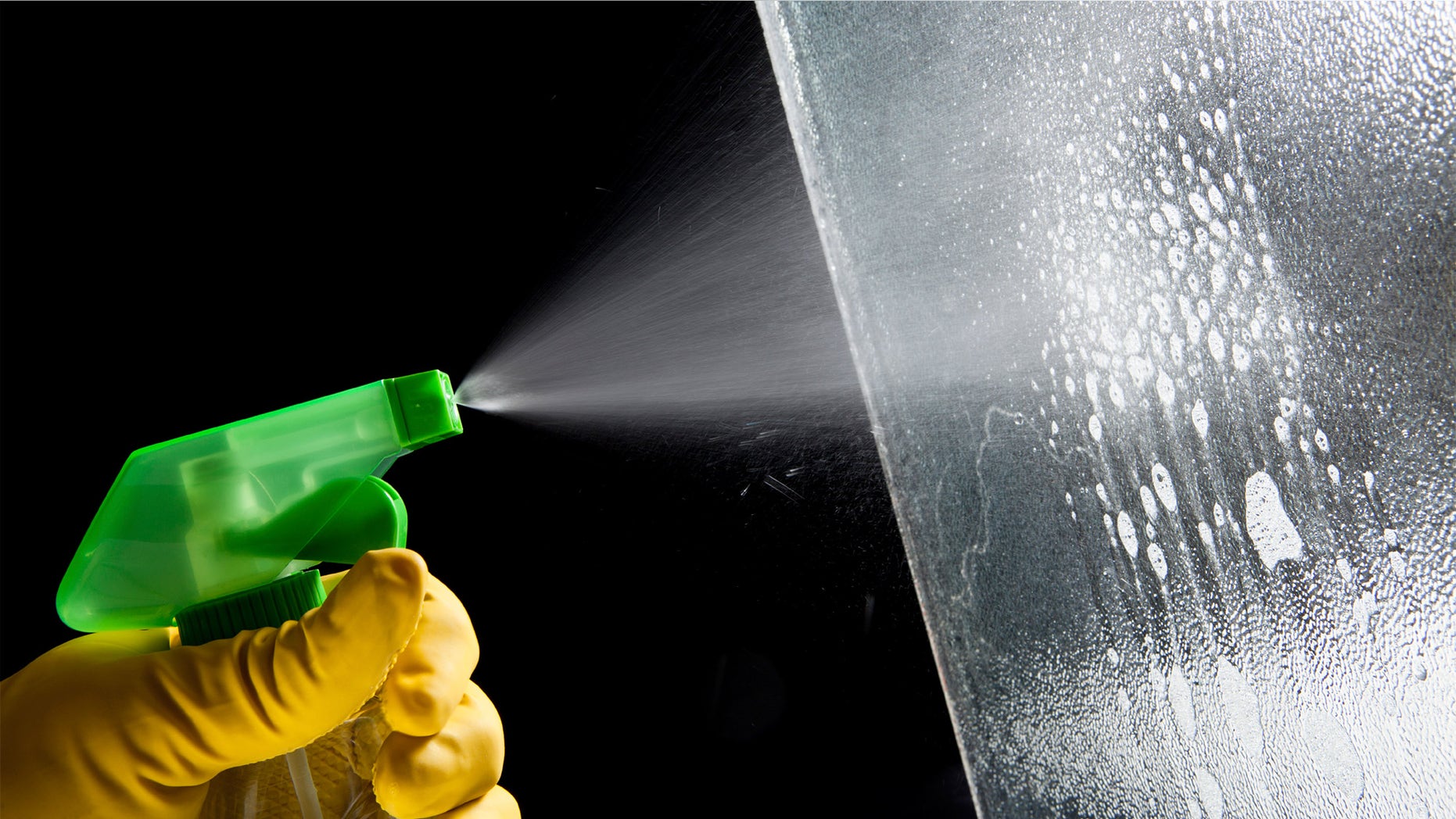 spraying glass