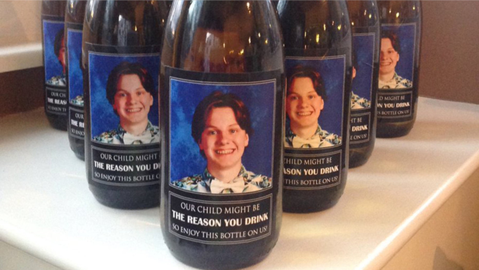 An elementary school teacher in Ohio received an unusual personalized bottle of wine as a Christmas gift.
