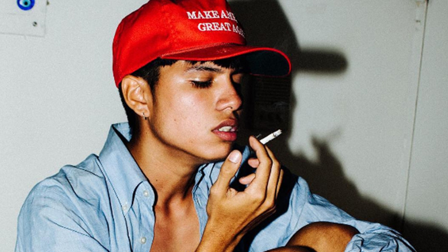A photograph from Lucian Wintrich's exhibit "Twinks4Trump"