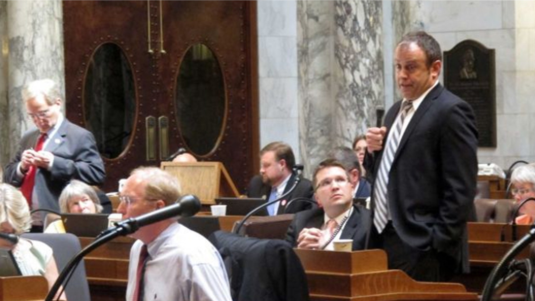 June 13, 2013: Democratic state Rep. Gordon Hintz, of Oshkosh, speaks during debate in the state Assembly in Madison, Wis.