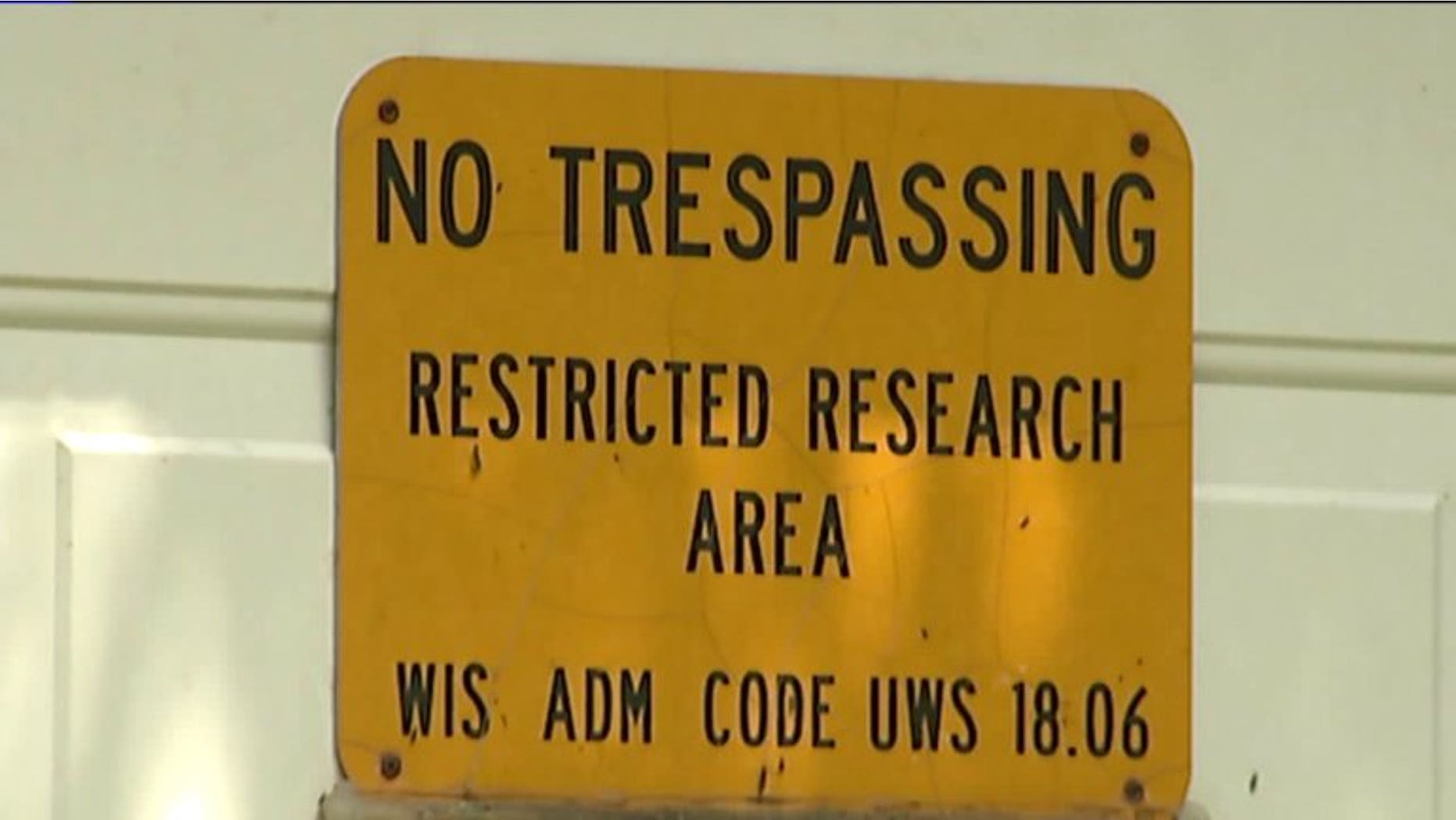 A sign outside the abandoned mine in Dodge County.