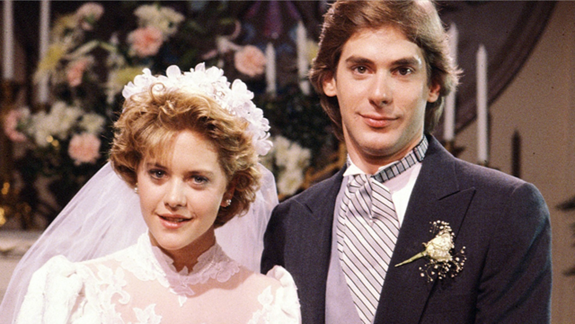 Meg Ryan and Craig Montgomery on 'As the World Turns' in 1983. (AP)