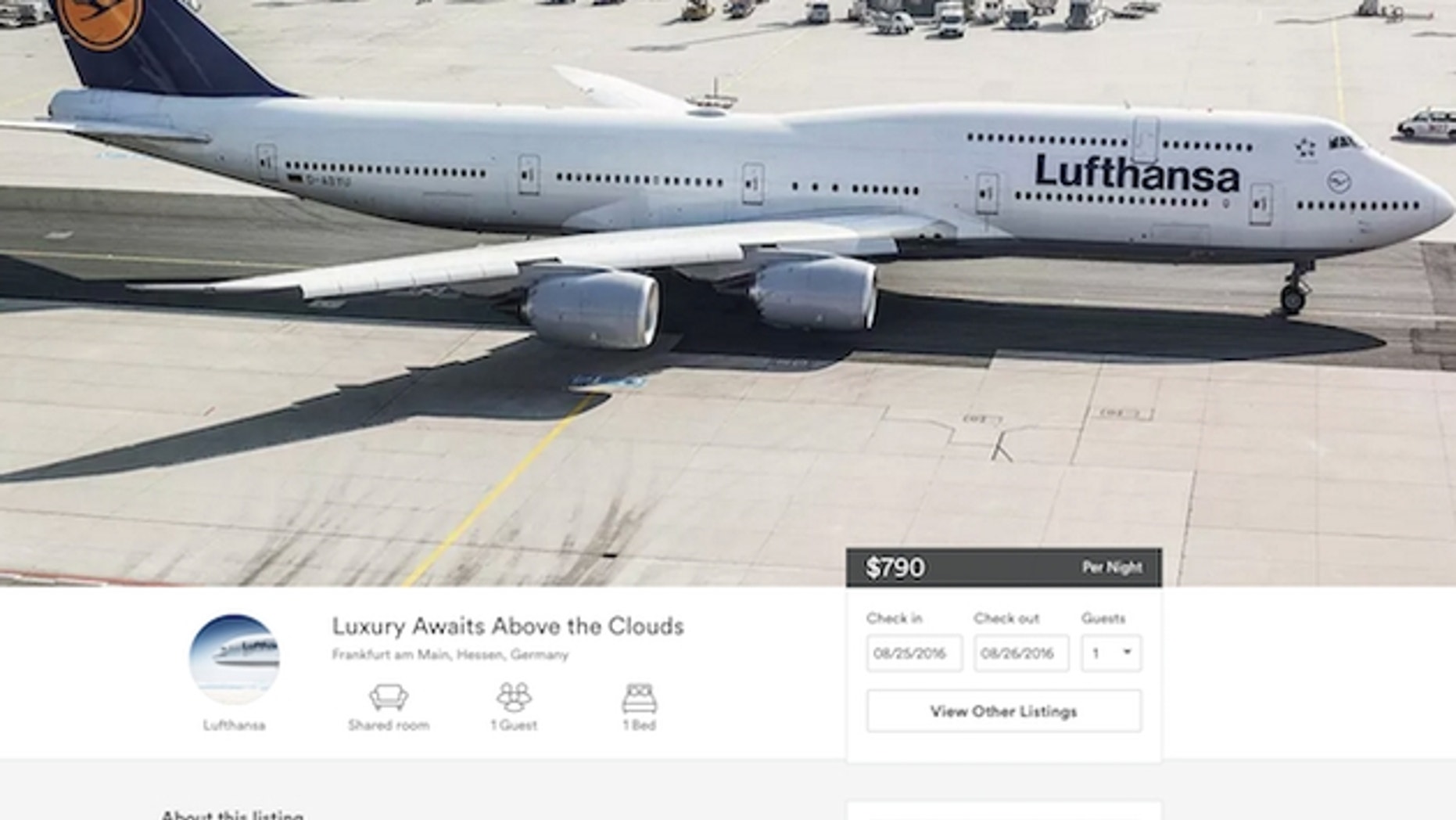Fancy a flight-- or stay-- on a Lufthansa flight through rental site Airbnb?