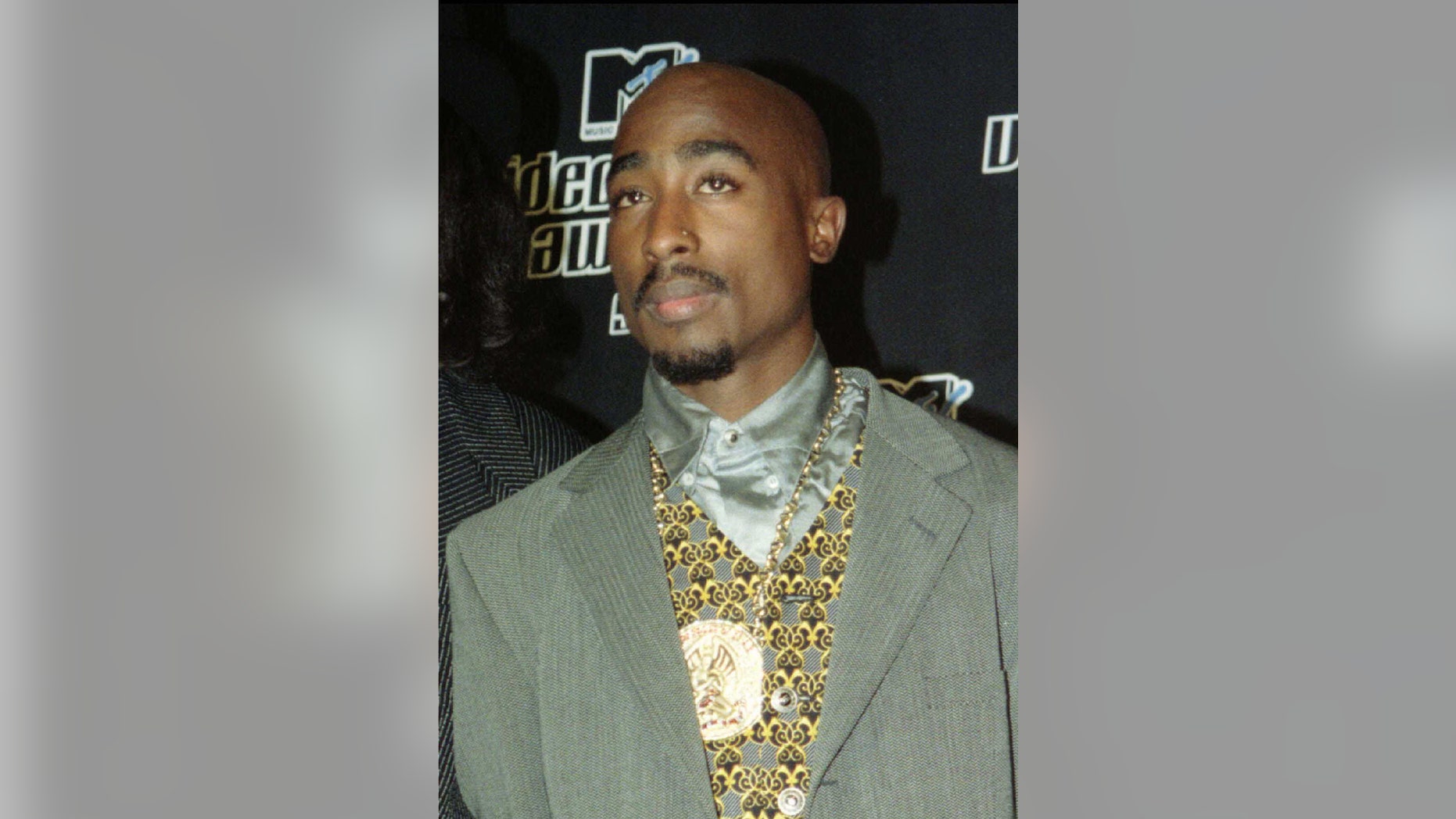 Rapper Tupac Shakur appears at the MTV Music Video Awards in New York on Sept. 4, 1996.