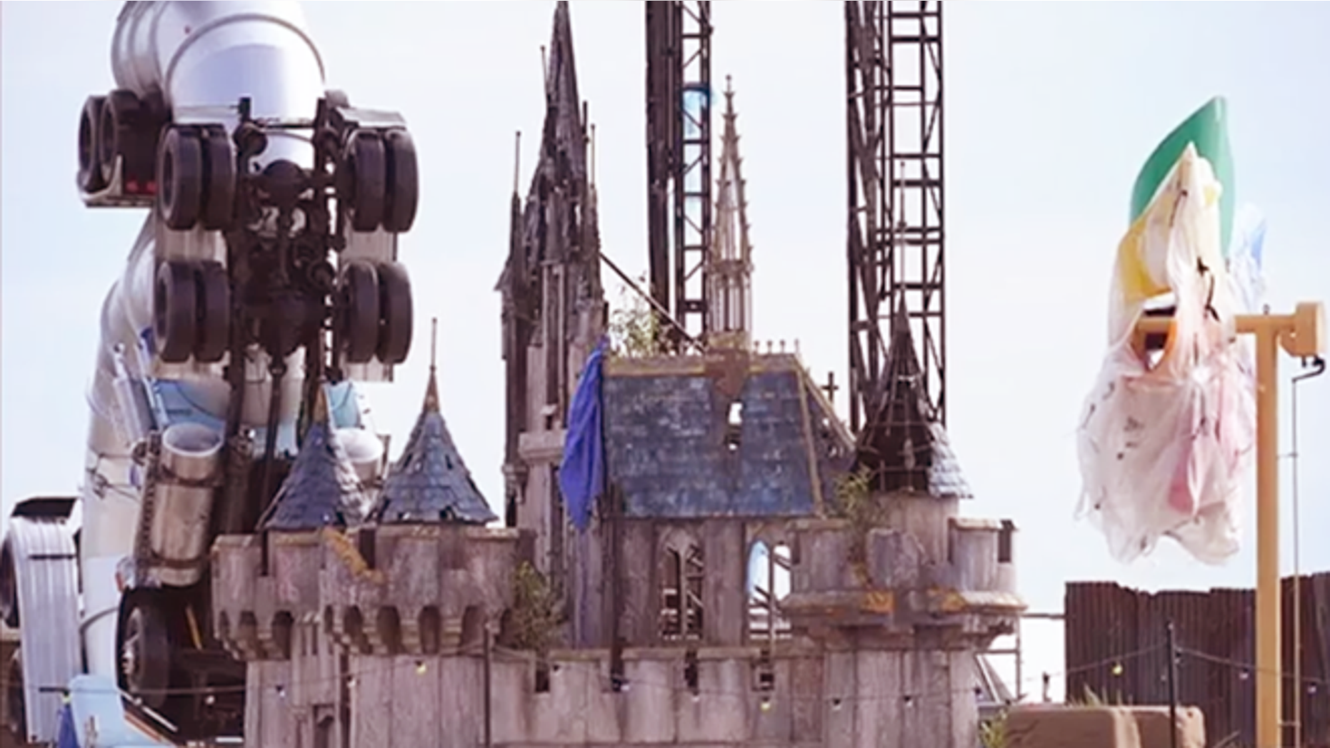 A peek inside Dismaland, rumored to be Banksy's dismal take on a Disney theme park.