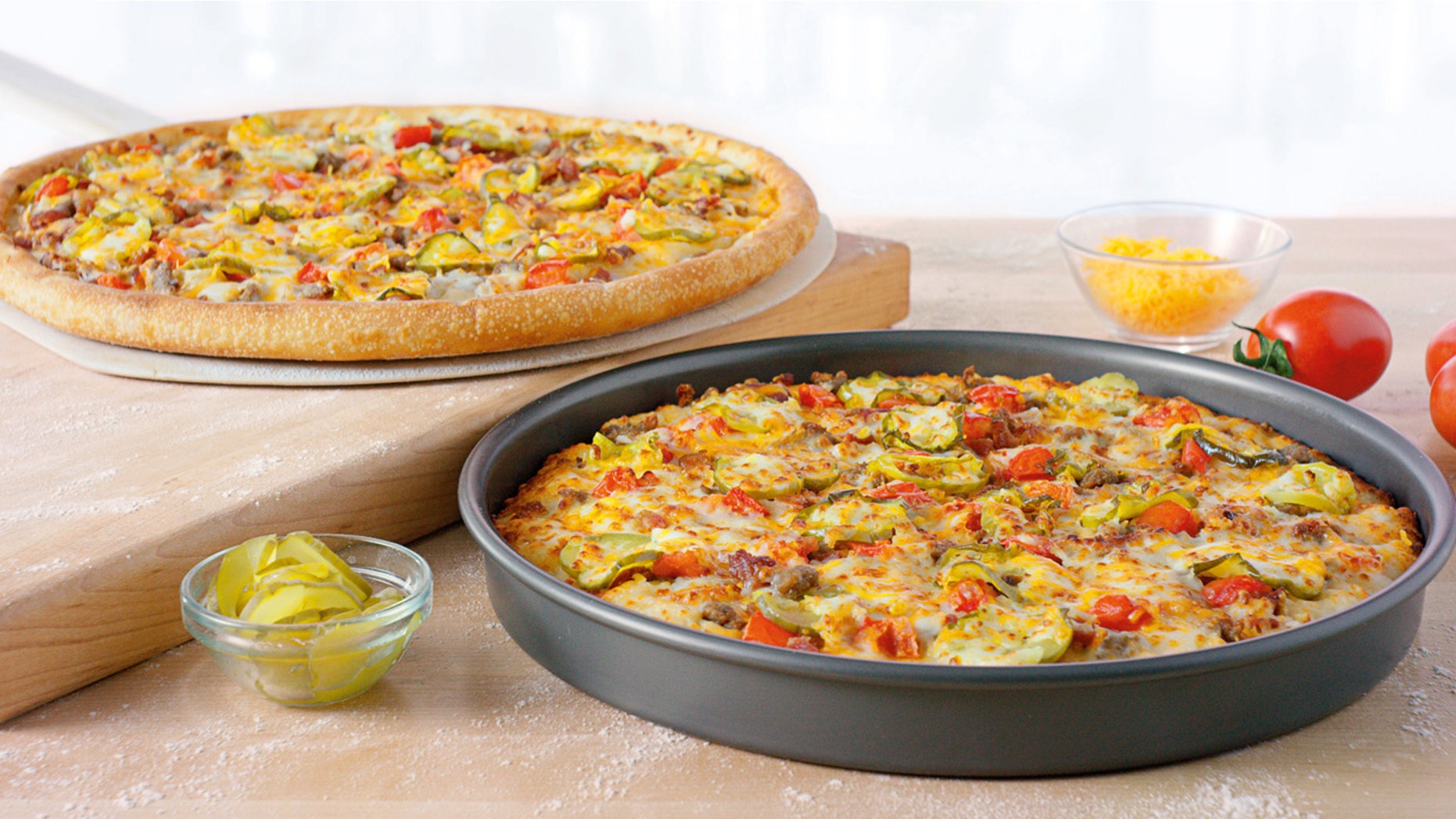 The Bacon Cheddarburger Pizza doesn't skimp on the cheese.