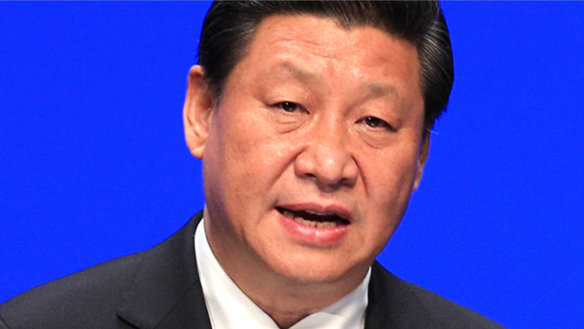 April 1, 2014: China's President Xi Jinping speaks to the College of Europe, at the Concert building in Bruges, Belgium.
