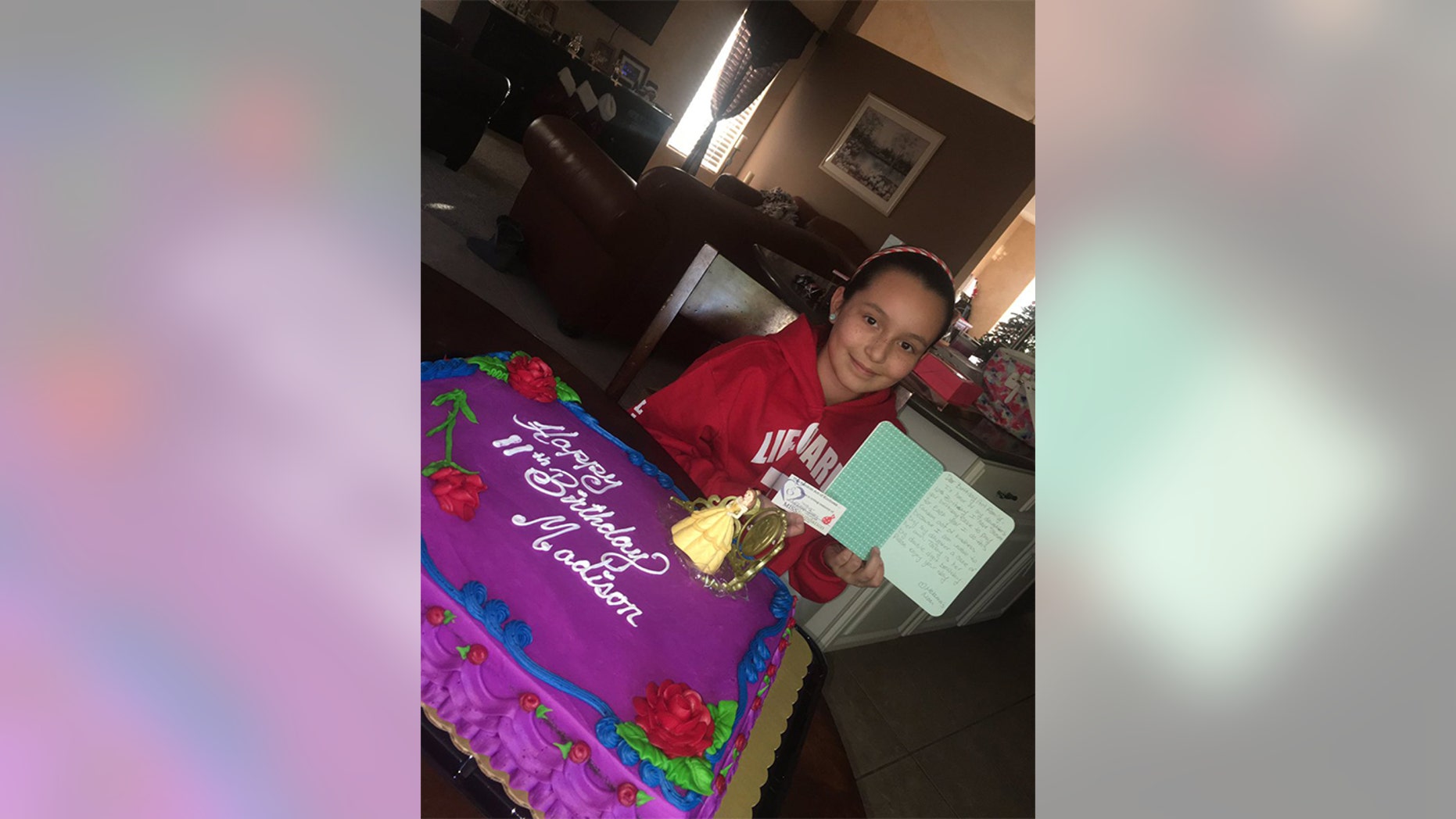 Madison Jagueri and her special birthday cake.