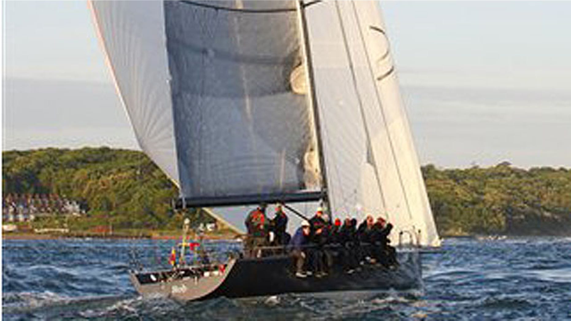 Saturday: The yacht Bob, owned by BP Chief Executive Tony Hayward, seen during the JP Morgan Asset Management Round the Island Race, near Cowes, Isle of Wight.