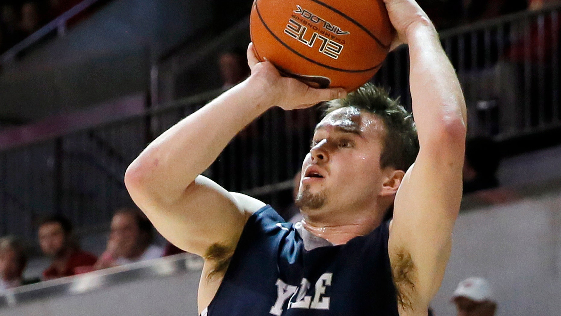 Nov. 22, 2015: Yale's Jack Montague attempts a shot during a game against Dallas.