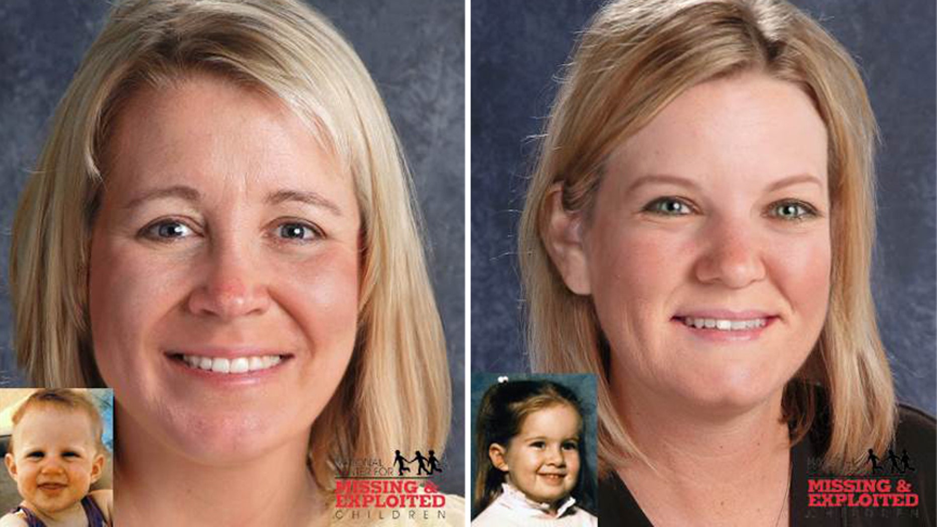 Composites of Kelly and Kimberly Yates, who were abducted in 1985.