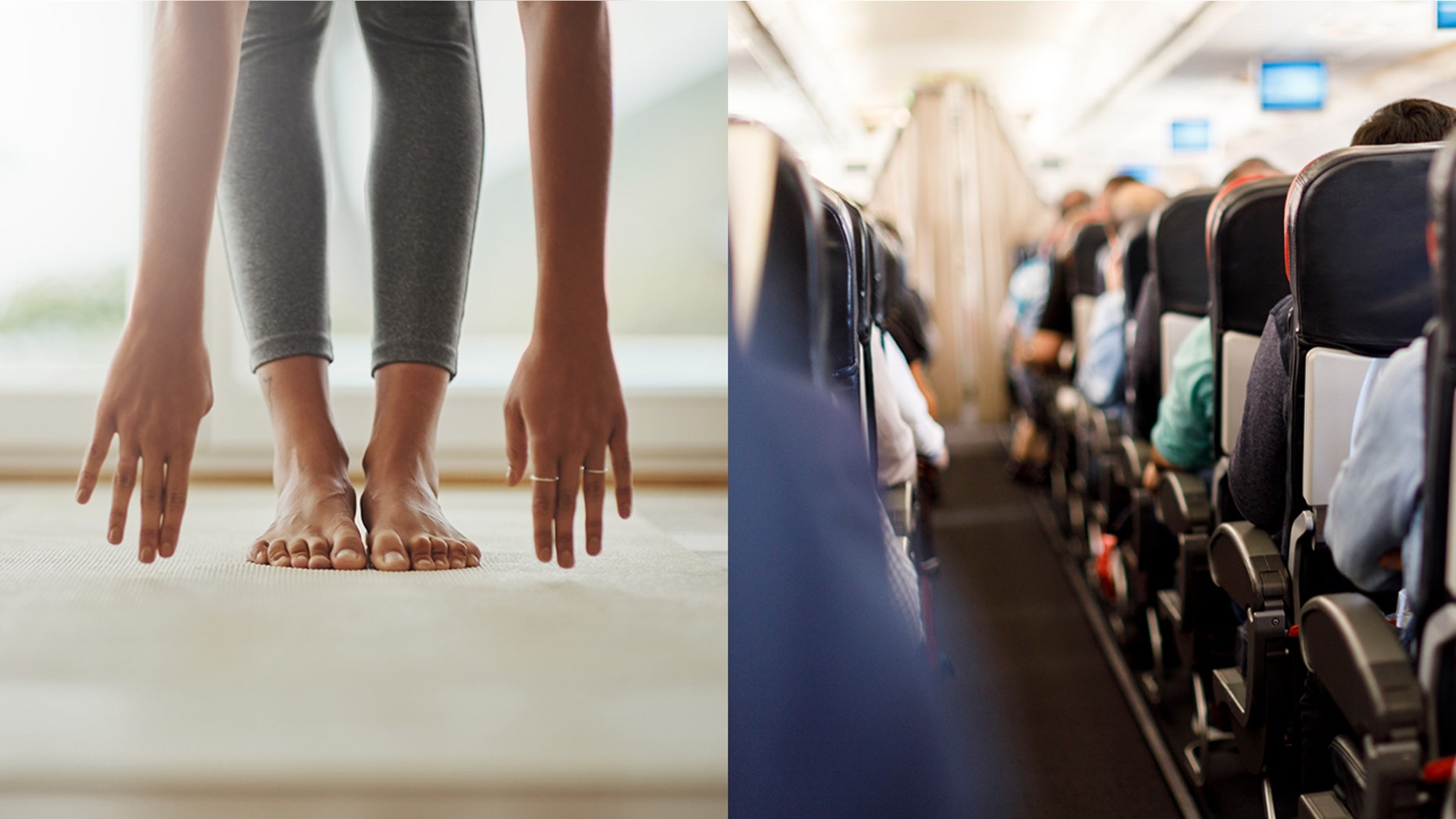 A woman was caught on video doing yoga in an airplane aisle, but some people had a problem with it.