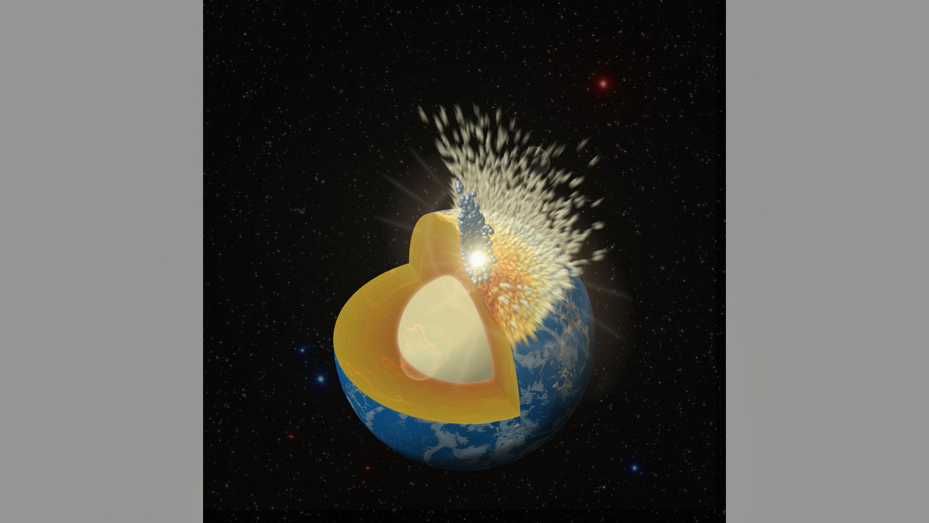 Early Earth was bombarded by material that plunged all the way to its core or splashed off, requiring the planet to take more hits to deposit some of the elements present in its mantle.