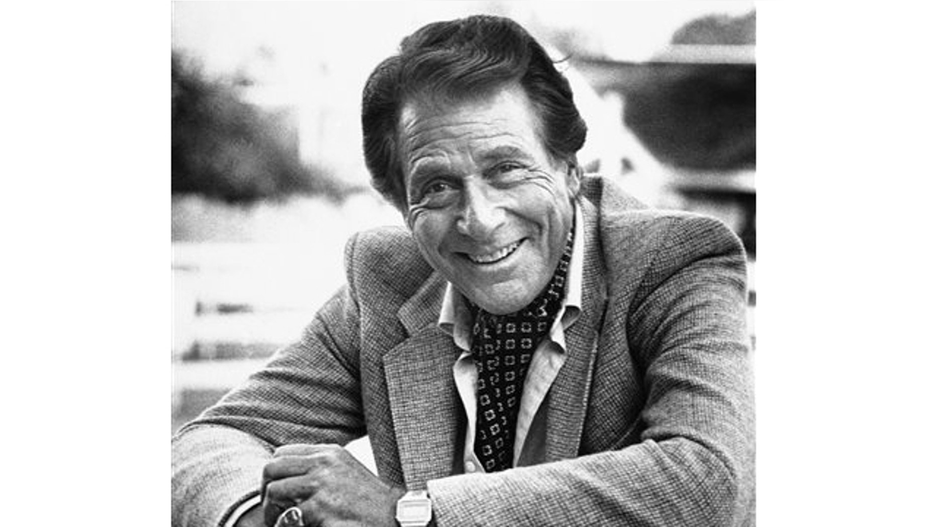 FILE: Feb. 16, 1982: Veteran actor Efrem Zimbalist, Jr., known for his starring roles in “77 Sunset Strip” and “The FBI,” stands outside his home, in Los Angeles, Calif. Zimbalist, the son of famous musicians who gained television stardom in the 1950s-60s hit "77 Sunset Strip" and later "The FBI," died Friday at his ranch in Solvang, Calif., at age 95.