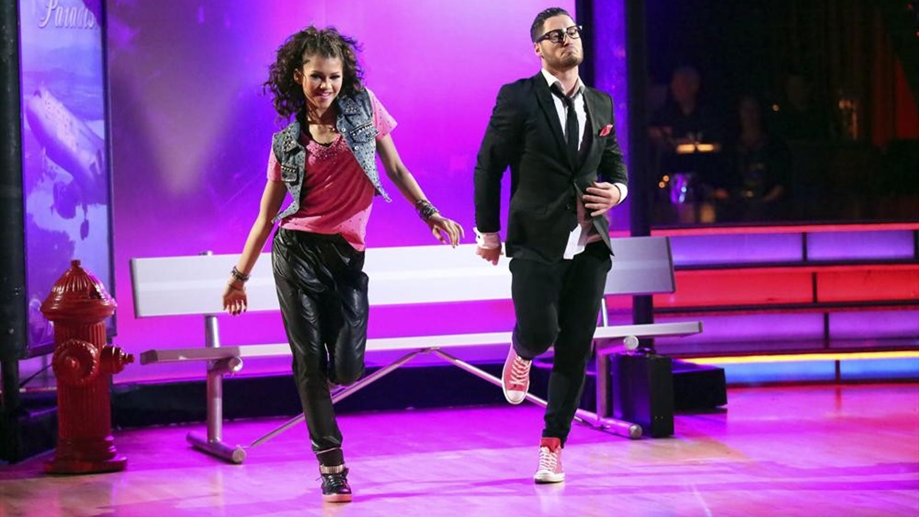 Zendaya and Val Chmerkovskiy appear on "Dancing with the Stars."