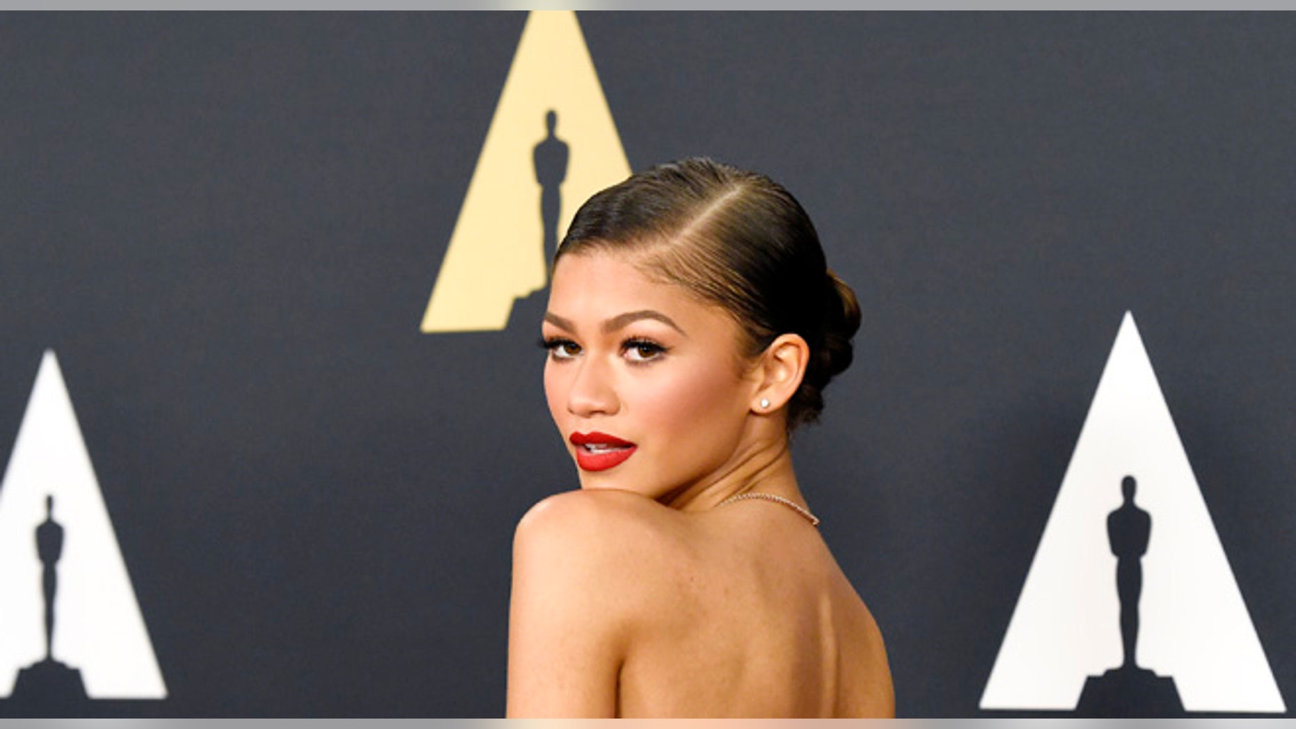 November 8, 2014. Zendaya poses during the Academy of Motion Picture Arts and Sciences Governors Awards in Los Angeles, California.