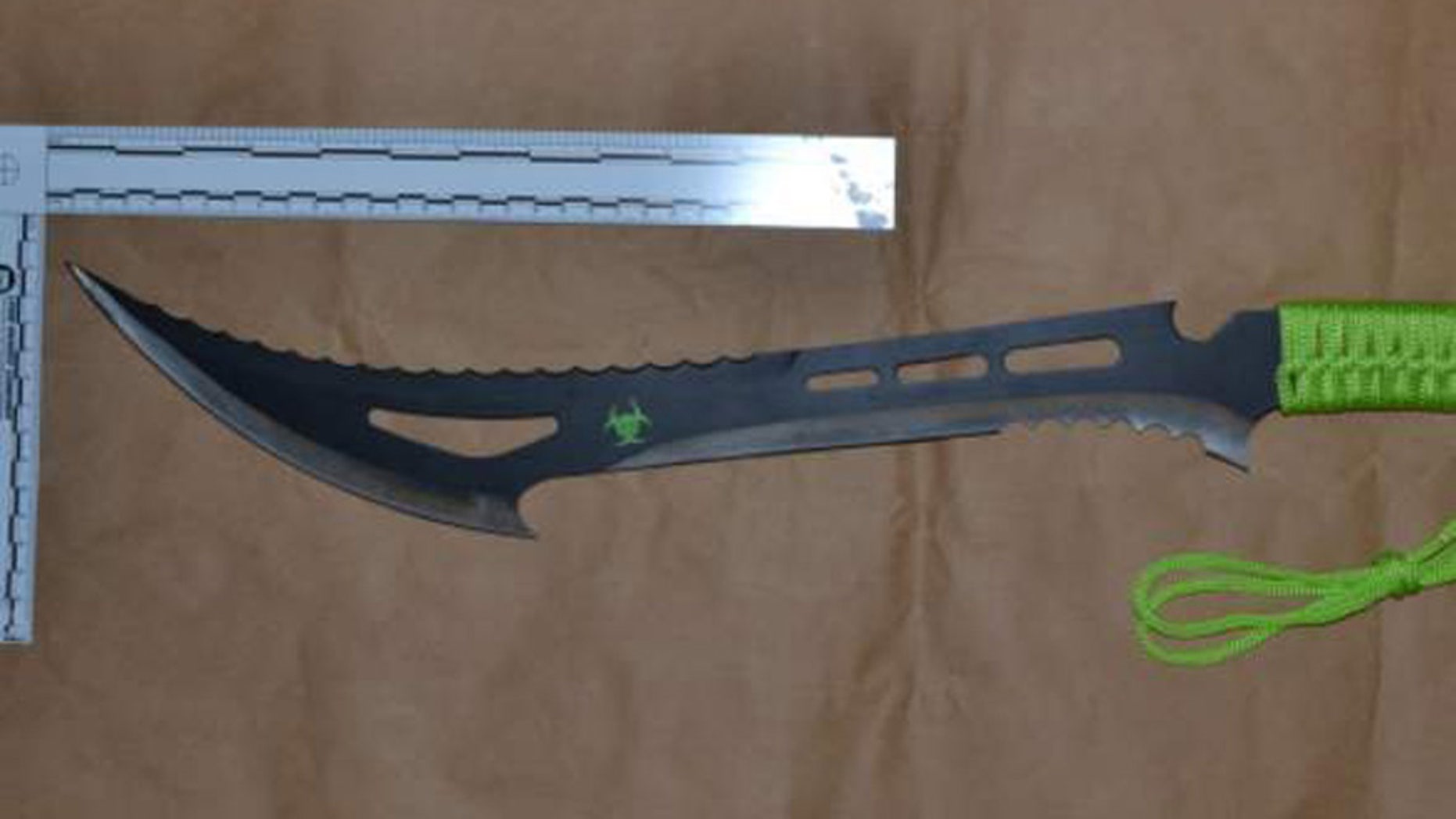 The weapon was not found in the park, but police discovered other Zombie Killer knives.