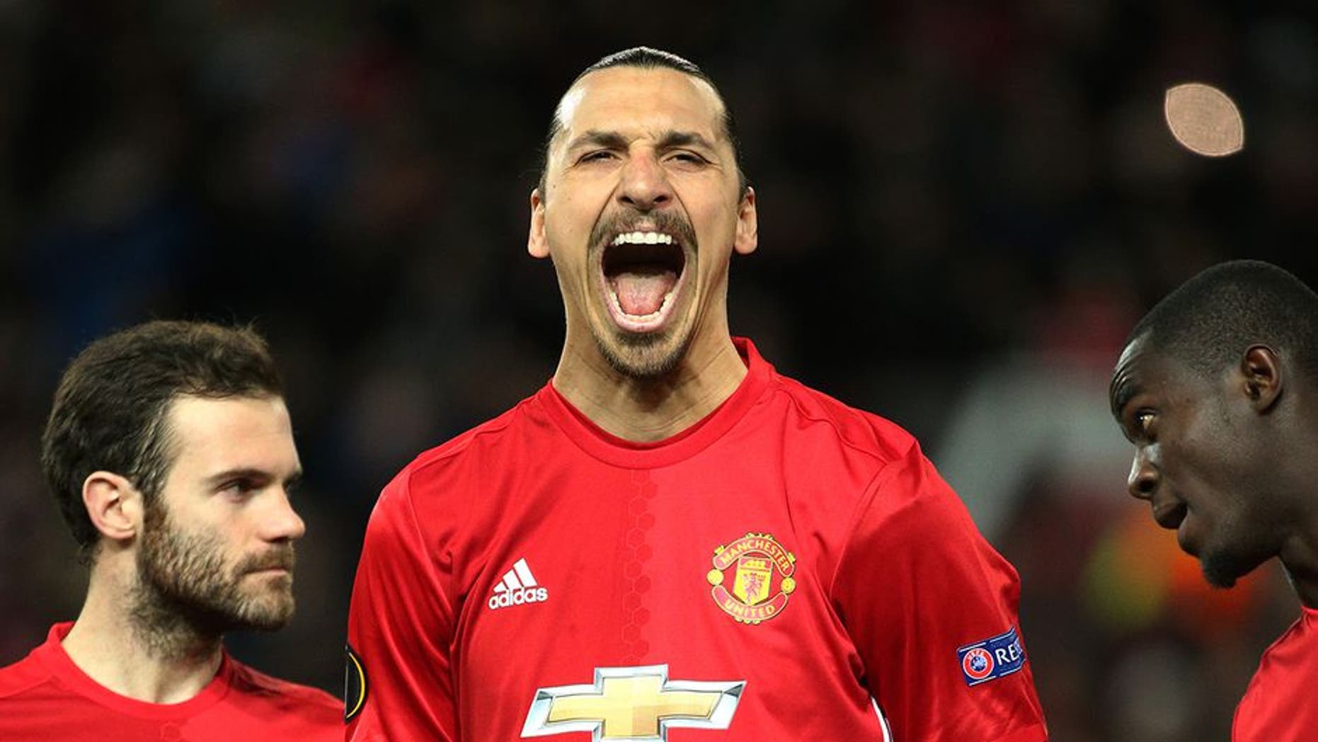 MANCHESTER, ENGLAND - FEBRUARY 16: Zlatan Ibrahimovic of Manchester United looks on before the UEFA Europa League Round of 32 first leg match between Manchester United and AS Saint-Etienne (ASSE) at Old Trafford stadium on February 16, 2017 in Manchester, United Kingdom. (Photo by Jean Catuffe/Getty Images)