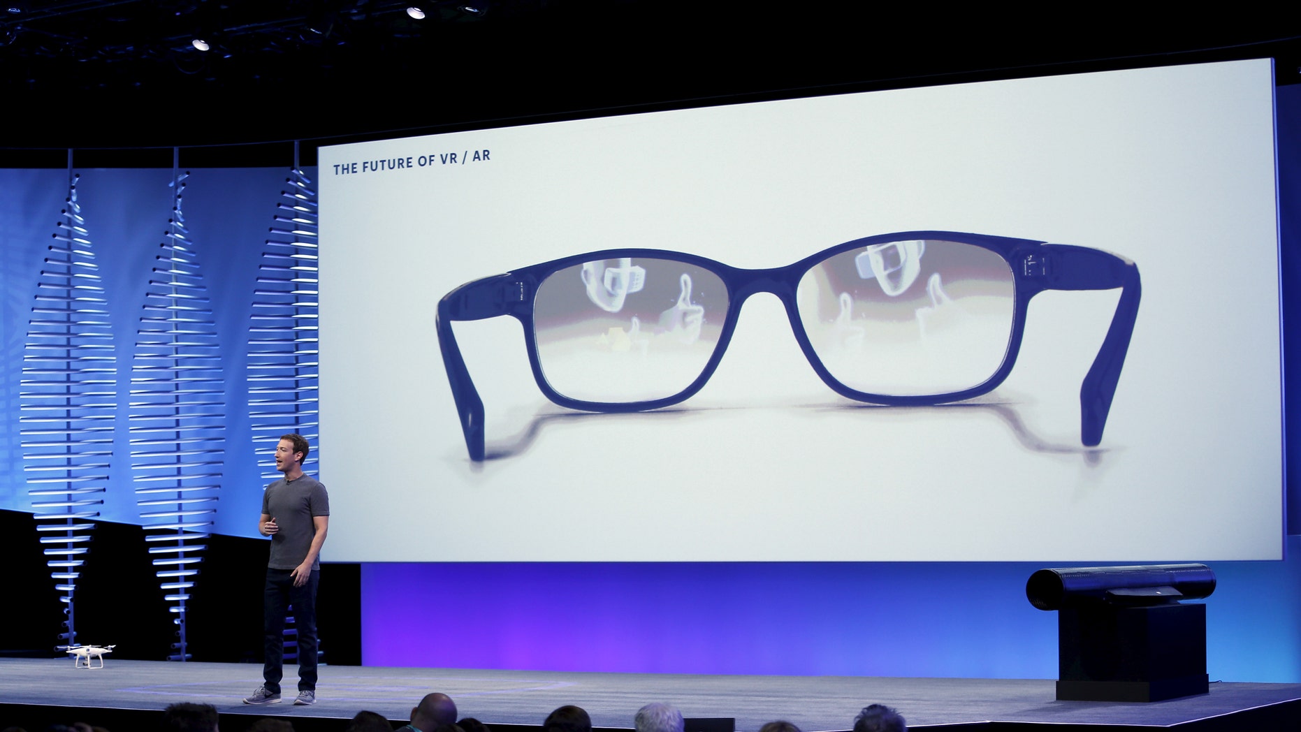 Facebook CEO Mark Zuckerberg speaks on stage during the Facebook F8 conference in San Francisco, California April 12, 2016. (REUTERS/Stephen Lam)