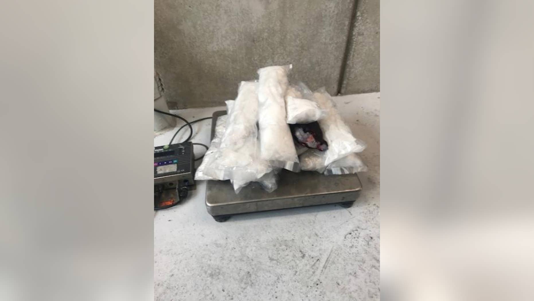 More than a dozen packages containing roughly $233,000 worth of alleged methamphetamine was uncovered by Customs and Border Protection (CBP) officers, the agency announced Friday.