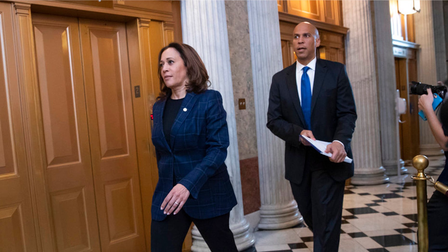 Sen. Kamala Harris, left, is proposing a new tax credit.