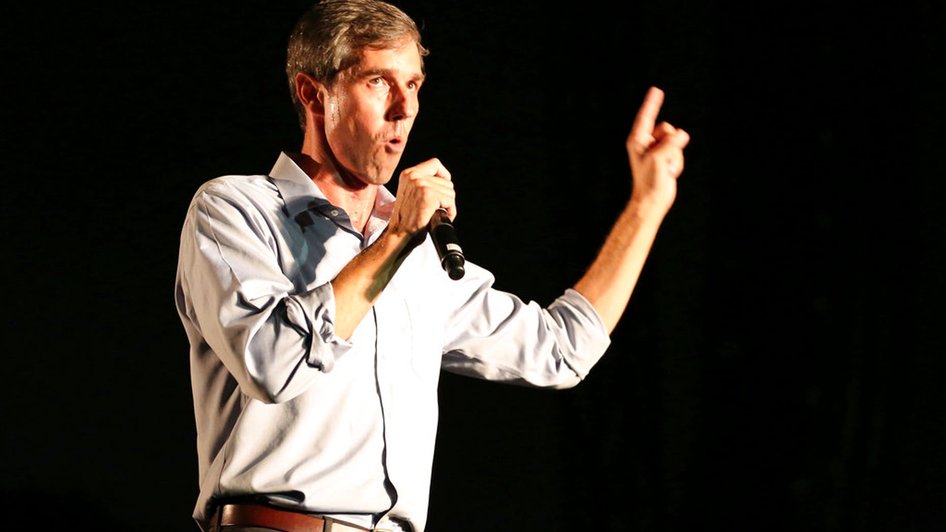 FILE: Democratic Texas Senate candidate Beto O'Rourke speaks to the crowd during the "Turn Out for Texas" concert and rally at Auditorium Shores.