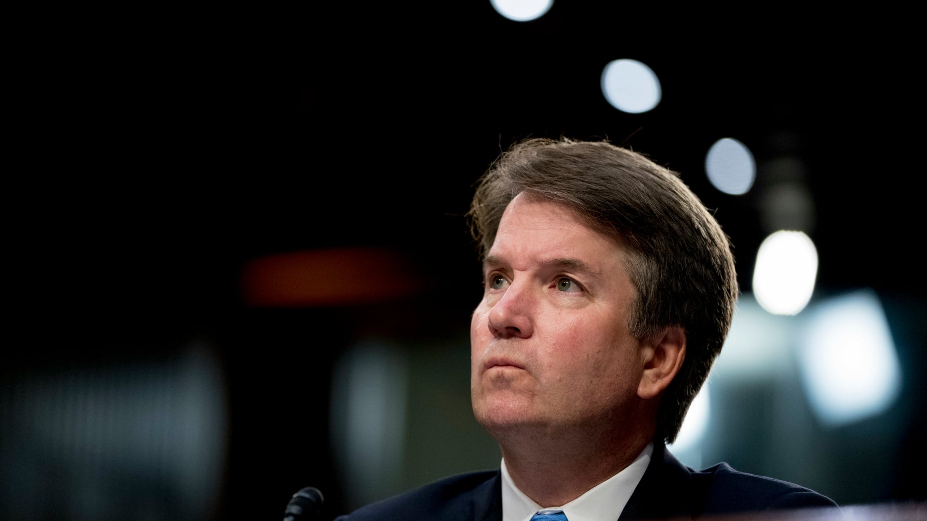 FILE - In this Sept. 5, 2018, file photo, then Supreme Court nominee Judge Brett Kavanaugh pauses while testifying before the Senate Judiciary Committee on Capitol Hill in Washington. Kavanaugh's confirmation is a flashpoint for the November midterms. (AP Photo/Andrew Harnik, File)