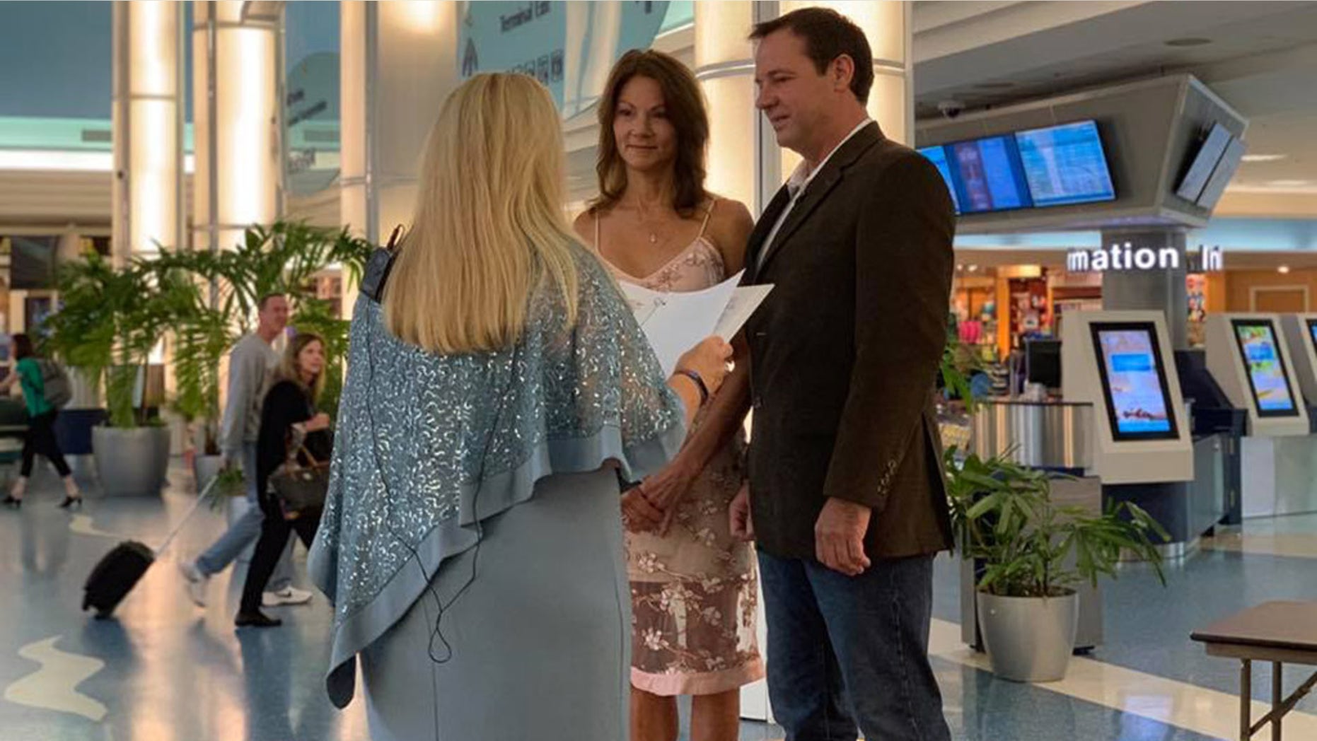 On Oct. 10, Lorri and Jim Beary said “I do” inside the air hub – which, they admit, was not initially their dream venue.