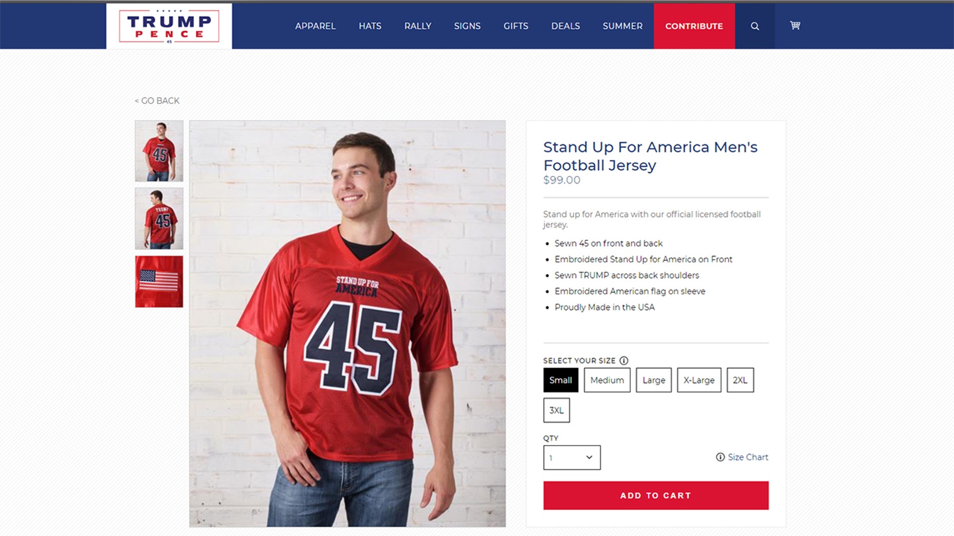 The "made in the USA" jerseys debuted September 7.